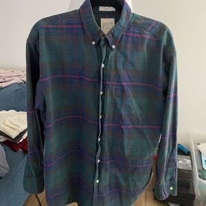 Arrow River Brand Green and Blue Casual Button Down Shirt